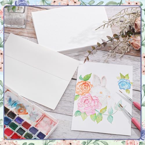 Prudiut 20 Sets Watercolor Cards with Envelopes, 5x7 In, 140 Lb Cold Press