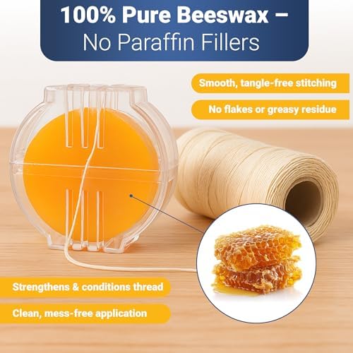Thread Wax and Thread Conditioner (2pk) - Contains Beeswax for Sewing and Gloss Threads Waxer. Magic Conditioner for Hand Sewing Embroidery. Hand Quilting Supplies to Strengthen and Reduce Knots