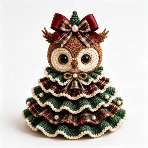 Crochet Animal Christmas Tree DIY Kit–Stitch a Little Christmas Magic，Owl