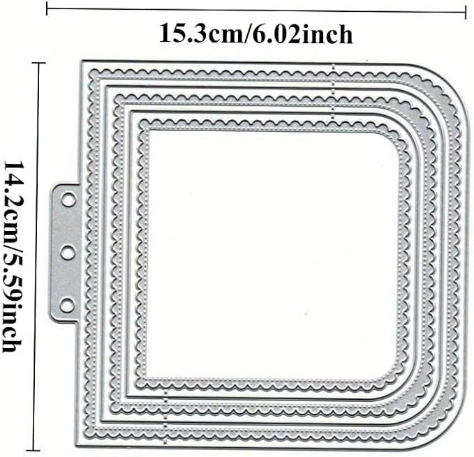 Lapoo Geometric Cutting Die for Scrapbooking - Durable, Metal Cutting Die for DIY Scrapbook Photo Album Decorative Paper Card, Card Making Supplies (Book Page Frame 6 x 5.6 in)