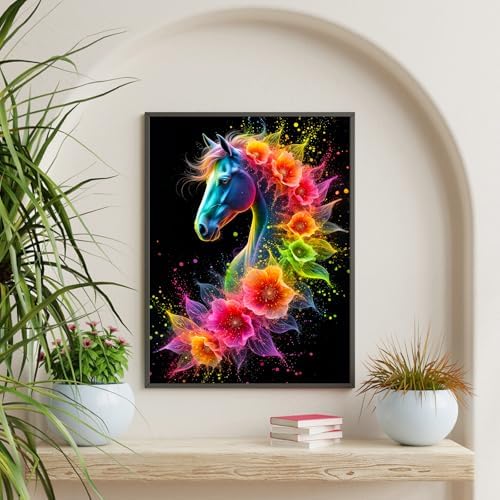 Okarina Diamond Art Kits for Adults & Beginners, Horse Diamond Painting Kit