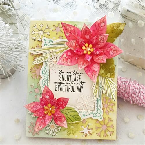 Scrapbooking Die-Cuts, Layer Frame Net Set Metal Cutting Dies for Card Making, Paper Craft Template, Background Embossing Stencils, DIY Album Décor (Flower C)