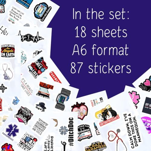 Emergency Medical Technician Stickers, EMT Stickers for Water Bottle and Laptop - EMS Party Supplies & Decorations, EMT Gifts for Women, Medical and Emergency Decals, Gifts for Women & Men