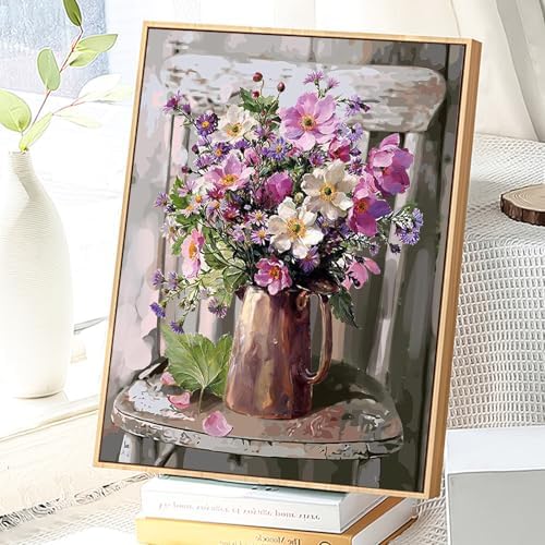JATOK Paint by Numbers Kit for Adults, Bouquet, 16 x 20 in / 40 x 50 cm