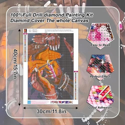 EIBEILI Diamond Art Kits for Adults Black Art Diamond Painting Kits