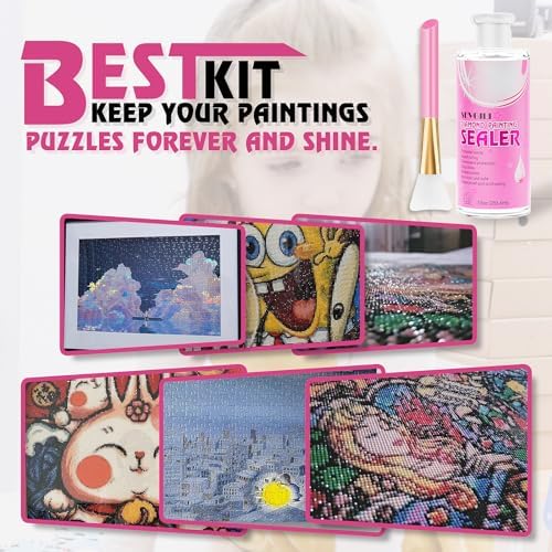Diamond Painting Sealer 284ML with Brush 2 Packs, Diamond Art Sealer Kits