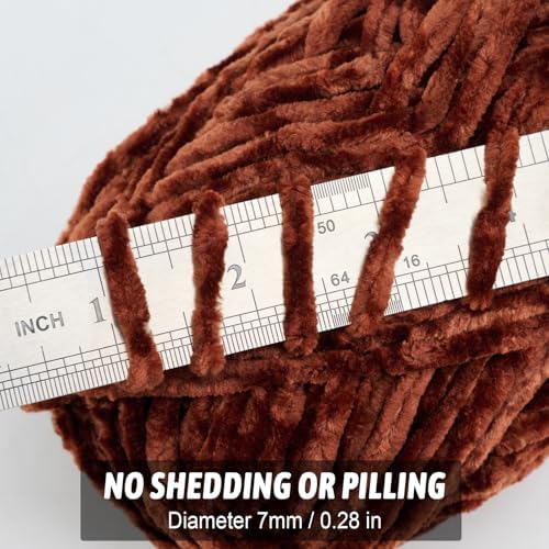 Soft Velvet Chenille Yarn for Crocheting, Super Bulky Yarn for Blankets