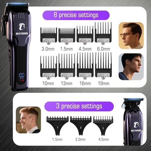BESTBOMG® Hair Clippers for Men, Clipper, Trimmer & Shaver Set, BS-808C