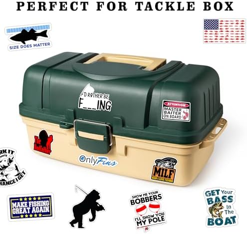 74pcs Funny Fishing Stickers for Tackle Box, Bucket, Father's Day Gift Waterproof Laptop Car Vinyl Skateboard Water Bottle Hard hat Tool Travel Case Guitar