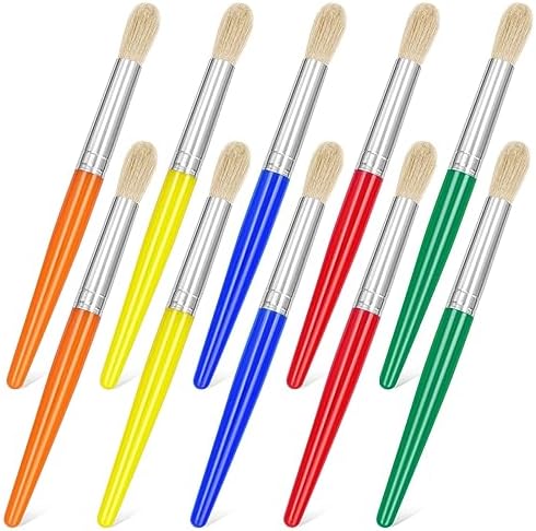 10Pcs Paint Brushes, Anezus Large Paint Brushes Chubby Brush Set for Classroom Washable Paint Acrylic Paint