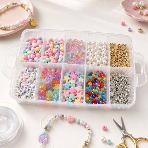 Guyuyii 3-Tier Stackable Bead Organizer with Handle & Adjustable Dividers