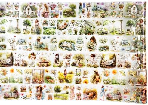 Camping PET Tapes Set, 6 Rolls of Nature Ephemera for Junk Journaling, Scrapbooking, Crafting, DIY Projects, Diaries, and Art Supplies