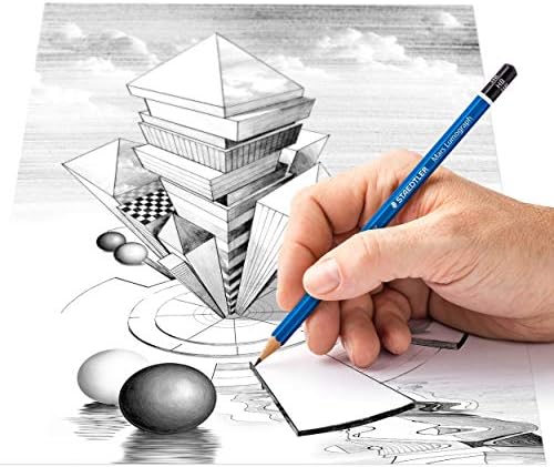 STAEDTLER Mars Lumograph 10H Graphite Art Drawing Pencil, Very Hard, Break-Resistant Bonded Lead, 12 Pack, 100-10H