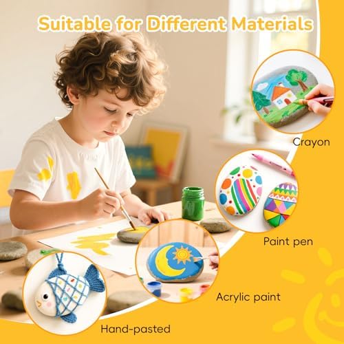 Simetufy 30Pcs Large Rocks for Painting 3.3-4.5Inch Natural River Stones (Pack of 2)