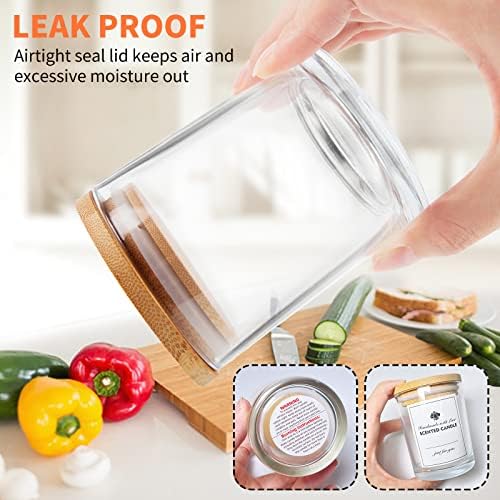 SUPMIND 10oz Clear Glass Candle Jars with Lids,12pcs Bulk for Candle Making