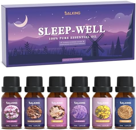 SALKING Sleep Essential Oils Set, Pure and Natural Diffuser Oil, 6 x 10 ML
