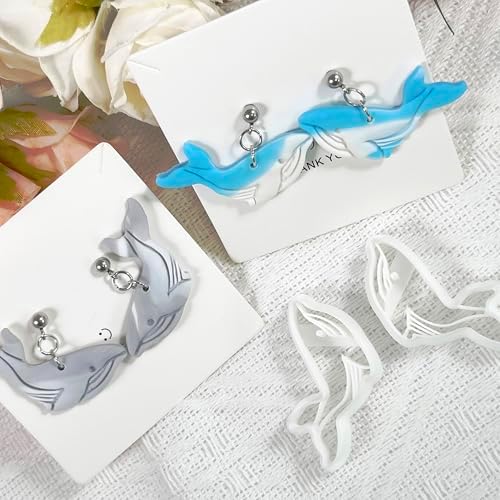 Xaekicr Whale Polymer Clay Cutters for Earrings – Ocean Animal Clay Cutters, DIY Polymer Clay Molds for Jewelry Making, Clay Tools Set for Handmade Crafts
