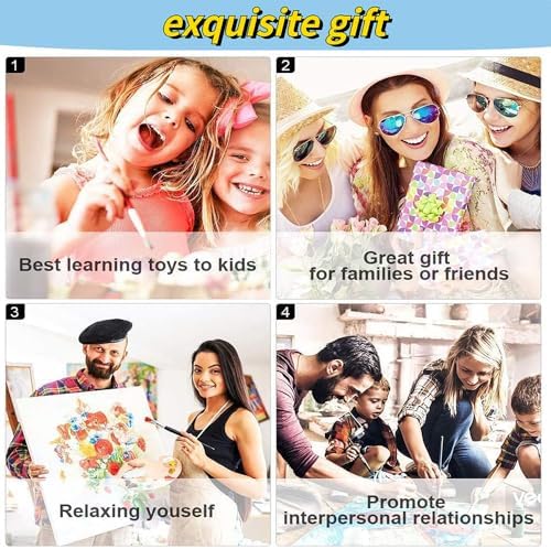 SKMN Paint by Number for Adults Beginners,Watercolor Balcony,DIY Oil Painting Kits for Home Wall Art Decor,40x50cm,Without Frame