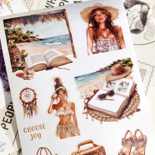 360 PCS People Stickers Book for Adults - Vintage Aesthetic Journaling Supplies Kit with Women Figures｜Scrapbooking,Card Making & Water Bottle DIY