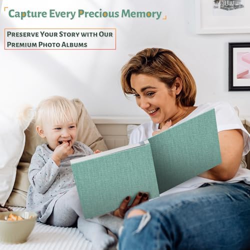 Artfeel Photo Album Self Adhesive Scrapbook,120 Pages Large Photo Book for 4x6,5x7,8x10 Pictures,DIY Album for Baby Wedding Family Travel Birthday,with Metallic Pen and Scraper