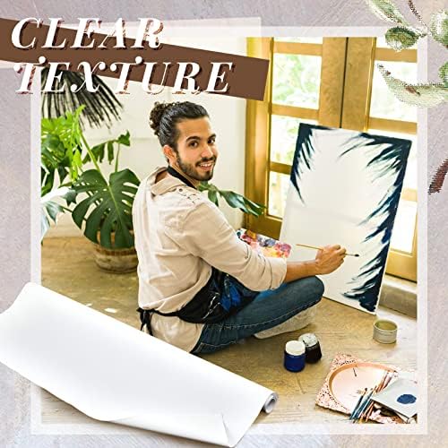Kinlop 24 Inch X 20 Feet Double Primed Cotton Canvas Roll, White