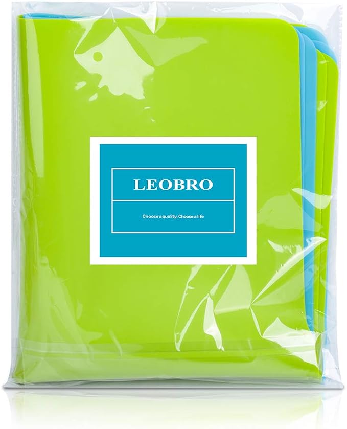 LEOBRO Silicone Mats for Crafts, 2 Pcs 23.4"x 19.5" Large Silicone Mats for Resin Clay Paint Jewelry Making, Countertop Protector Table Mat, Blue & Green