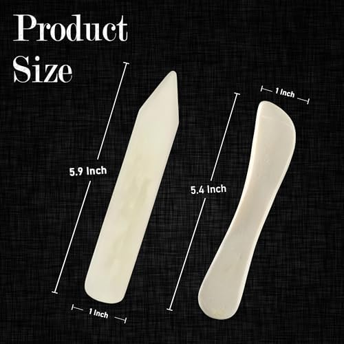 Ecohu Bone Folder & Creaser Tool - 2PCS - Scoring, Folding for Origami, Paper Crafts, Bookbinding, Leather Crafts and Card Making & Folding Paper