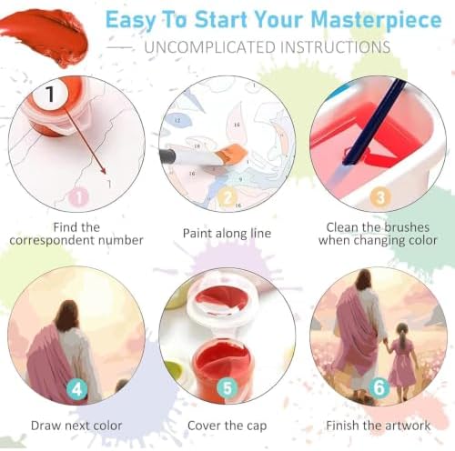 AIBOERL Paint by Numbers Kit for Adults Beginner,Jesus Religion, 12X16In