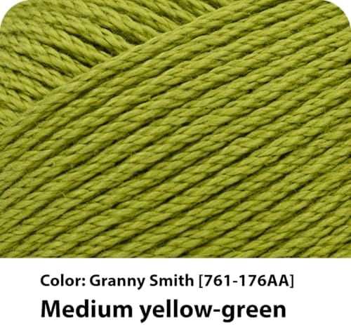 Lion Brand Yarn, 24/7 Cotton Yarn, Granny Smith, Green, 1 Pack