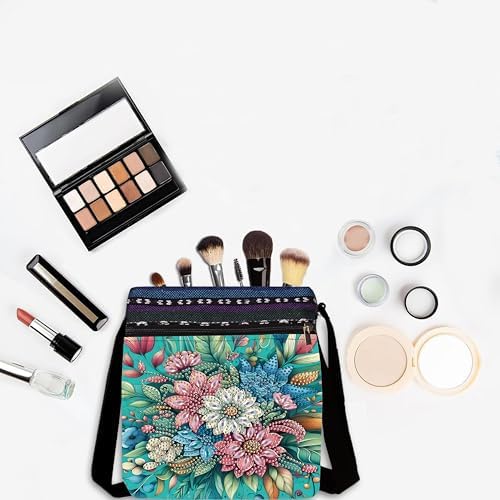 LSQFS Diamond Painting Crossbody Bag, DIY 5D Diamond Art Kits for Adults, PU Leather Art Bag with Adjustable Strap, Flower Pattern Gem Art for Adults, Craft Kits for Adults Women