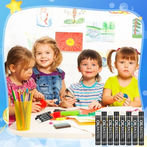 Nezyo 72 Pieces Black and White Soft Oil Pastels Bulk Artists Oil Crayons