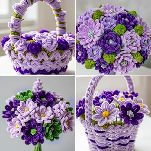 Caydo 200 Pieces Purple Pipe Cleaners for Flowers