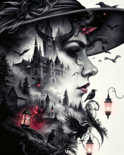 Tabszca Halloween Witch Paint by Numbers Kit for Adults 16 X 20 Inch
