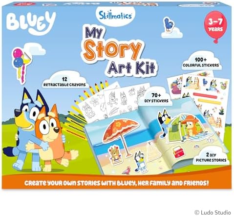 Skillmatics Storybook Art Kit – Bluey, Storytelling Activity, Gift for Kids