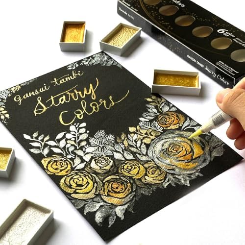 Kuretake Gansai Tambi STARRY COLORS, 6 colors set, Made in Japan