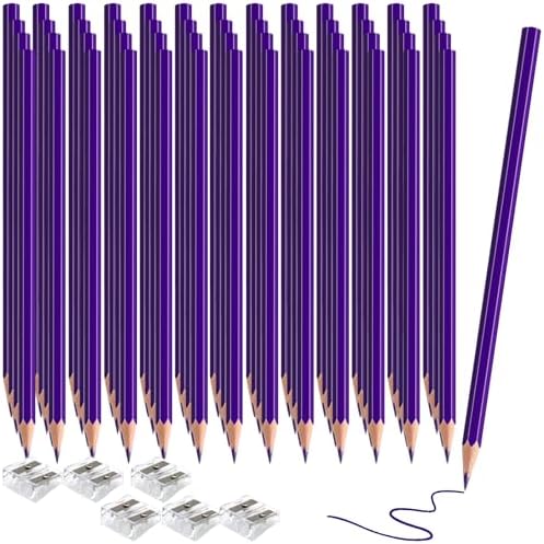 120 Pack Bulk Purple Colored Pencils for Kids, Pre-sharpened Art Pencils Back to School Supplies Set, Drawing Sketching Pencils for Students, Teachers, Classroom