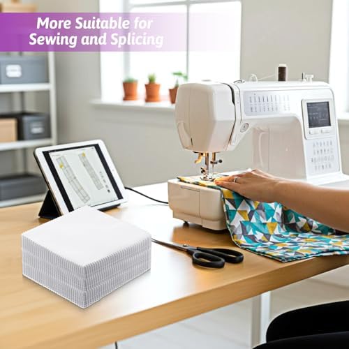 100 Pack 8-inch Cotton Fabric Squares, 8″ Precut Cotton Fabric Squares, Solids White Charm Pack, White