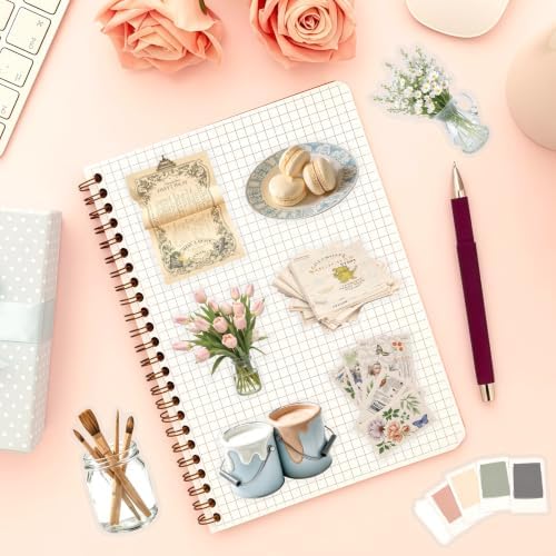 50Pcs Painting Plant Stickers Aesthetic Decals for Scrapbook Supplies