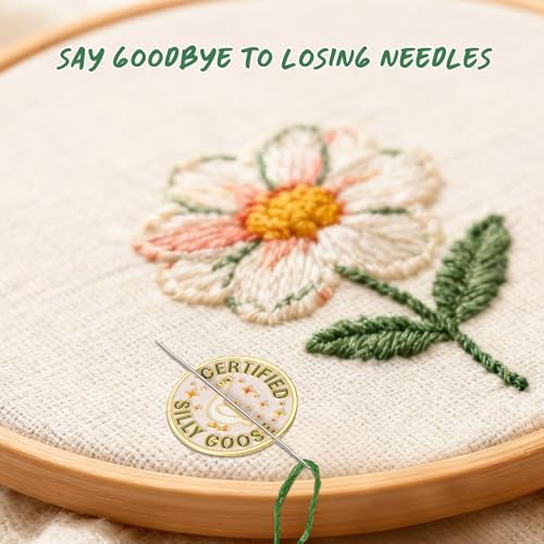 WUSUTE Funny Needle Minder, Certified Silly Goose Needle Minder Magnet for Cross Stitch, Embroidery Sewing Needlepoint Accessories for Crafter