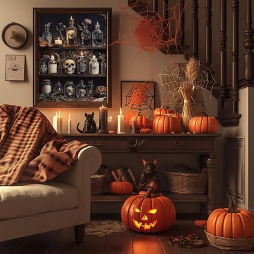 VeGuude Halloween Diamond Art Kits for Adults Home Wall Decor Gift 12x16 in