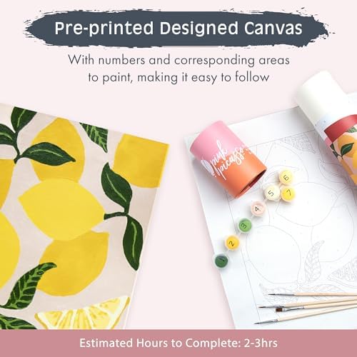 Pink Picasso Paint by Number Kit, All Ages, 8x10, Be Zesty | Mid Century Modern Collection, Acrylic Paints and Brushes included, Pre-printed high quality canvas, DIY art kit, Gift-ready