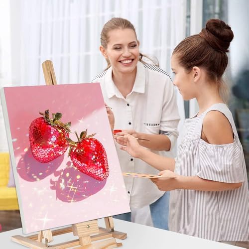 4 Pack Disco Fruits Paint by Numbers for Adults with Framed Canvas 8x12inch