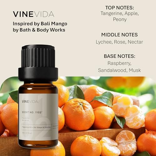 VINEVIDA [0.33oz] Scent No.1102 Fragrance Oil for Candle Making and Soap Making - Premium Candle Scents for Soy Candles