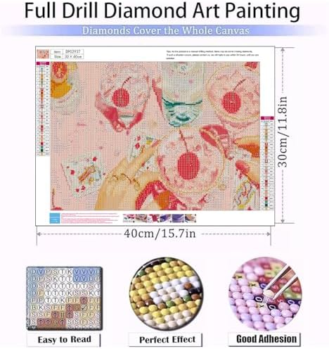 Cherry Pink Poker Diamond Art Kits for Adults Diamond Painting Kits
