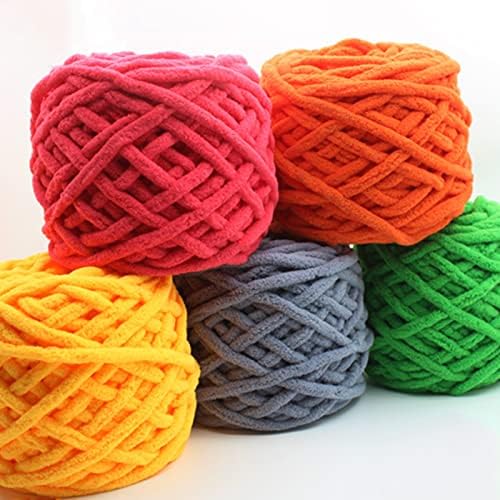 1 Roll 32M Yarn for Crocheting and Knitting Polyester Fluffy Yarn Sewing Accessories for Weave Craft Crochet Dark Red