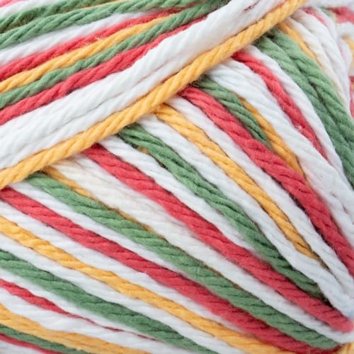 Craft County 100% Cotton Yarn Medium (Size 4) – Weaving, Knitting, and Crochet – Mango Madness Ombre (95 Yards)
