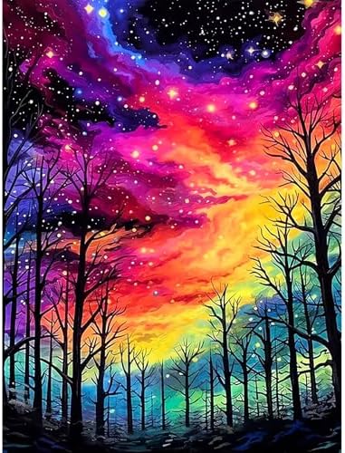 Lophomie Diamond Art Kits for Adults, 5D Starry Night Diamond Painting Kits
