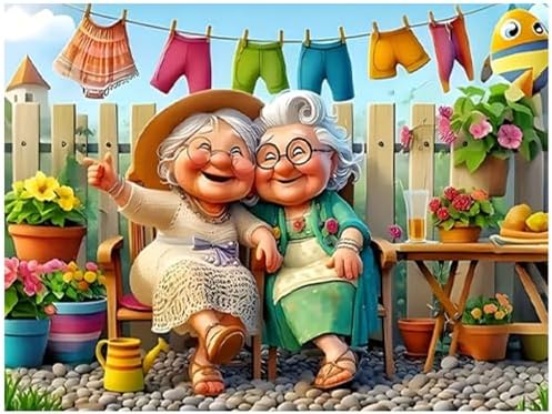 Grandmother Diamond Art Kits for Adults, Diamond Painting Kits 12x16 Inch | Diamond Painting Kits for Adults Beginners, Gem Art, 5D Full Drill, DIY Arts and Crafts for Gift Home or Decor