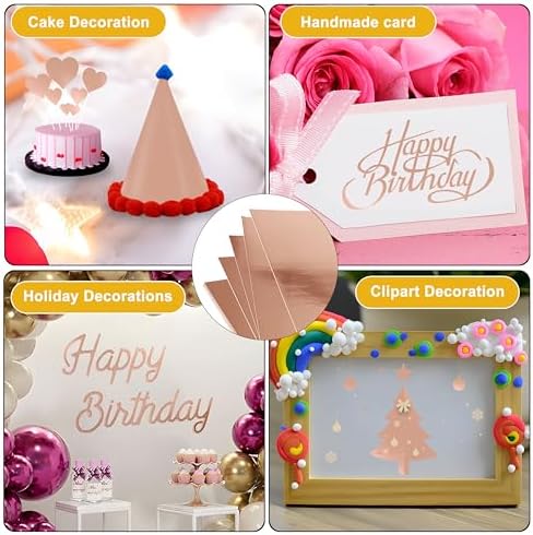 Rose Gold Cardstock 8.5x11, 92lb/250GSM Metallic Shimmer 20 Sheets
