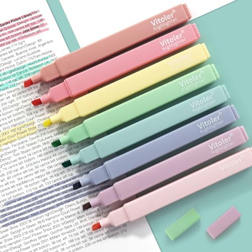 Bible Highlighters, Cute Pastel,No Bleed Bible Study Chisel Tip,8Pcs | Chisel Tip,Aesthetic,No Bleed,Dry Fast, Bible Study for Planner Notes School Supplies